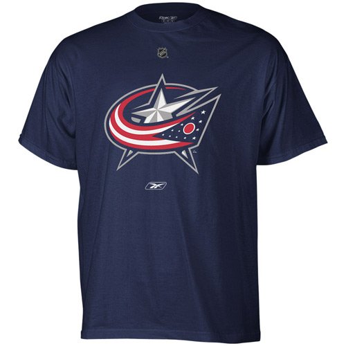 NHL Men's Columbus Blue Jackets Primary Logo T-Shirt (Dark Navy, Large)