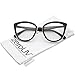 zeroUV - Oversize Rimmed Metal Frame Clear Lens Cat Eye Glasses 55mm (Black Gold/Clear)