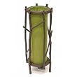 EXP Handmade Natural Bamboo Table / Desk Lamp With Olive Green Shade