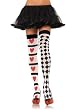 Harlequin And Heart Thigh Highs (White/Red/Black;One Size)