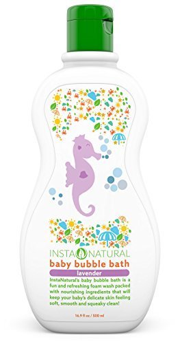 InstaNatural Baby Bubble Bath - Best Bath Wash Formula for Babies - With All Natural Sunflower Oil & Fruit Extracts to Keep Skin Clean & Soft - Calming Natural Lavender Fragrance - 16.9 OZ