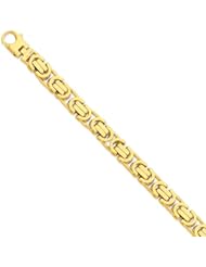 14k 9.45mm Polished Fancy Link Bracelet, Best Quality Free Gift Box Satisfaction Guaranteed