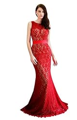 Mermaid Lace-Up Open-Back  Dress with a Court Train  With a Ribbon 