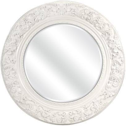 RoomDcor 39.5 inch Merril Carved Round Mirror