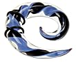 SPIRAL GLASS PLUG WITH BLUE AND PURPLE 00g - Sold Individually