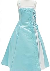 Girls Corset   Waistline Satin  Spaghetti Strap Floral Print Floor Length Flower-Girl Dress  With a Bow(s)