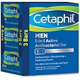 Cetaphil Men 3-in-1 Active Antibacterial Bars, 13.5 Ounce