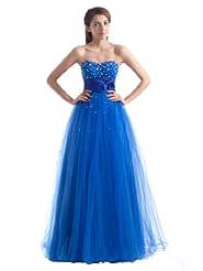 A-line Strapless Floral Print Sweetheart Satin/Tulle  Sequined Lace-Up  Prom Dress  With Rhinestones and Pearls