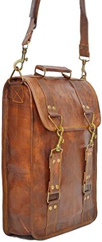 *ECOCRAFTWORLD* GENUINE LEATHER, HANDCRAFTED VINTAGE STYLE SATCHEL / MESSENGER