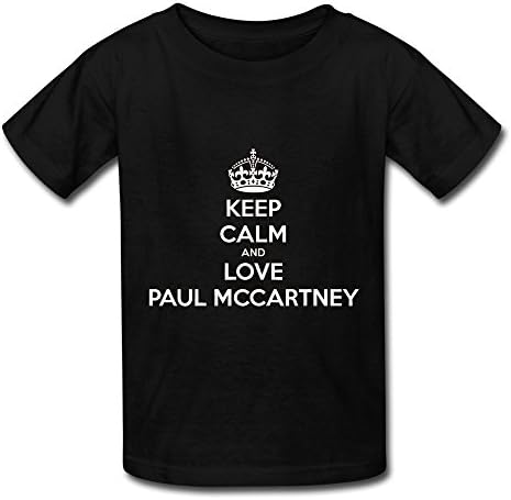 Black Kids T Shirt For Big Boys'Girls' Keep Clam And Love To Paul Mccartney