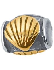 Silver and Gold Plated Seashell Zable Bead Spacer BZ637