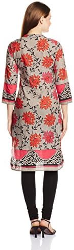 Rain And Rainbow Women's Ethnic Wear 3/4 Sleeve Kurti Medium Grey [Apparel]