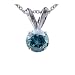 2 CT Blue Diamond Solitaire Pendant Cut 14K White Gold