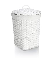 White Rattan Laundry Basket