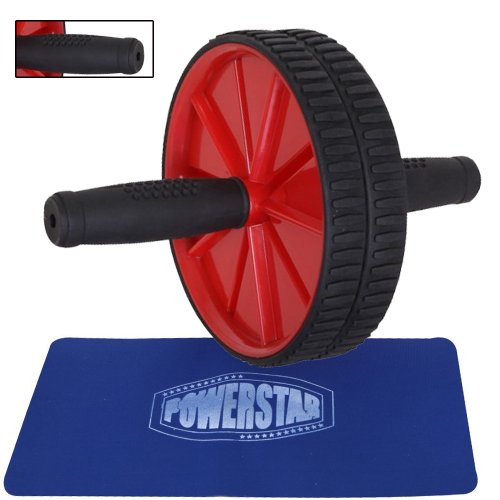MAXSTRENGTH Exercise Wheel Slim Trim Power Ab Roller Pro Crunch Tonner with Knee Matt