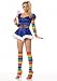 5Pc Rainbow Brite Starburst Girl Sexy Holiday Party Costume (Blue;Small)