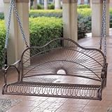 SUN RAY IRON PATIO or PORCH SWING in BRONZE - PATIO FURNITURE