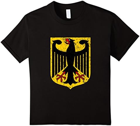 Kids DEUTSCHLAND Coat Of Arms Distressed T Shirt 12 Black