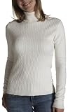 Red Moon Womens Long Sleeve Cotton Cashmere Blend Cable Front Turtleneck Sweater
