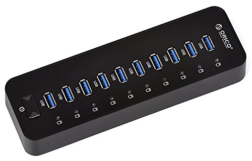 ORICO 10 Ports USB3.0 SuperSpeed HUB w/PowerSupply BLACK [P10-U3]