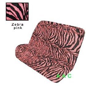 Universal-fit Animal Print Bench Seat Cover - Zebra Pink