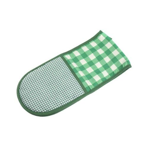Gingham Green Double Oven Glove