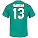 Dan Marino Miami Dolphins Teal Hall of Fame Eligible Receiver III Jersey Name and Number T-Shirt