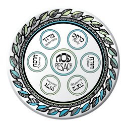 Passover Disposable Plates Seder Plate Design 9 inch (Pack of 8)