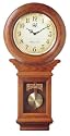 River City Clocks Chiming American Regulator Wall Clock with Swinging Pendulum and Oak Finish - 27 Inches Tall - Model # 3416O
