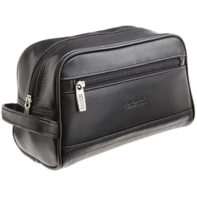 Kenneth Cole Reaction Men's Leather Zip Top Travel Kit