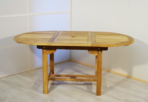 ovaler ausziehbarer Tisch ausTeakholz 120cm auf 170cm Reviews