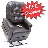 Mega Motion Lift Chair Easy Comfort Recliner LC-200 3 Position Rising Electric Power Chaise Lounger - Chestnut Vinyl