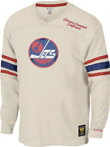 Buy Winnipeg Jets -Putty- Vintage Logo Long Sleeve Jersey
