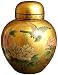 Best Quality Asian Home D&eacute;cor Gift Idea for Her - 13" Ming Fine Chinese Ceramic Porcelain Gold Leaf Spice Ginger Temple Jar Urn