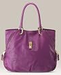 Marc Jacobs Turnlock Leather Amber Padlock Shoudler Bag Tote Purple