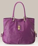Marc Jacobs Turnlock Leather Amber Padlock Shoudler Bag Tote Purple