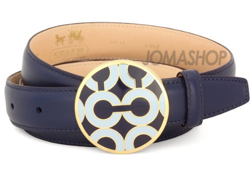 Coach Navy Leather Belt 90111NV-L