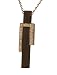 14K Yellow Gold and Ebony Wood Sliding Pendant, Enhanced with Pave Set Diamonds, Set on a 17 Open Link Necklace.
