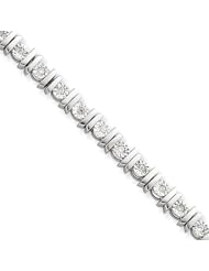 Classic Illusion Diamond Tennis Bracelet in Sterling Silver - 7 inch