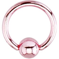 16 Gauge Light Pink Electro Titanium BCR Captive Ring -5/16"