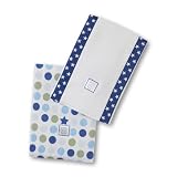 Swaddle Designs Baby Burpies (set of 2): Multi Dots Navy Star