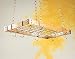KD Rectangle With Grid - Light Wood, Brass