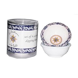 Le Cadeaux Triple Weight Melamine Set of 4 Mini Dip or Sauce Bowls