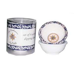 Le Cadeaux Triple Weight Melamine Set of 4 Mini Dip or Sauce Bowls