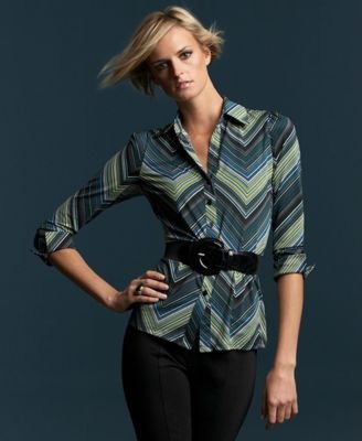 Long-Sleeved Shirt with Attached Corset Top By INC International Concepts and more