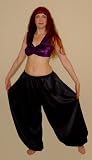 Black Satin Harem Pants