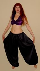 Black Satin Harem Pants