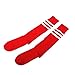 Sealike Classic Unisex School High Knee Striped Football Soccer Athletic Sports Tube Socks with a Stylus(Red)