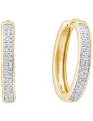 0.25CTW ROUND DIAMOND LADIES FASHION HOOPS EARRINGS