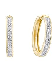 0.25CTW ROUND DIAMOND LADIES FASHION HOOPS EARRINGS